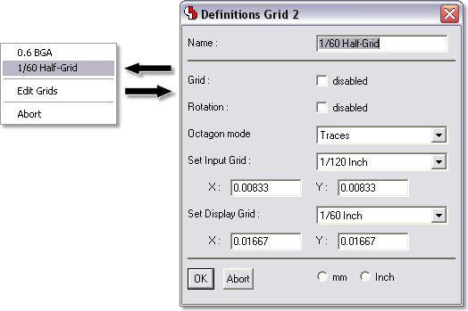 BAE Version 6.8: Layout Editor: Toolbar Grid Favorites Configuration